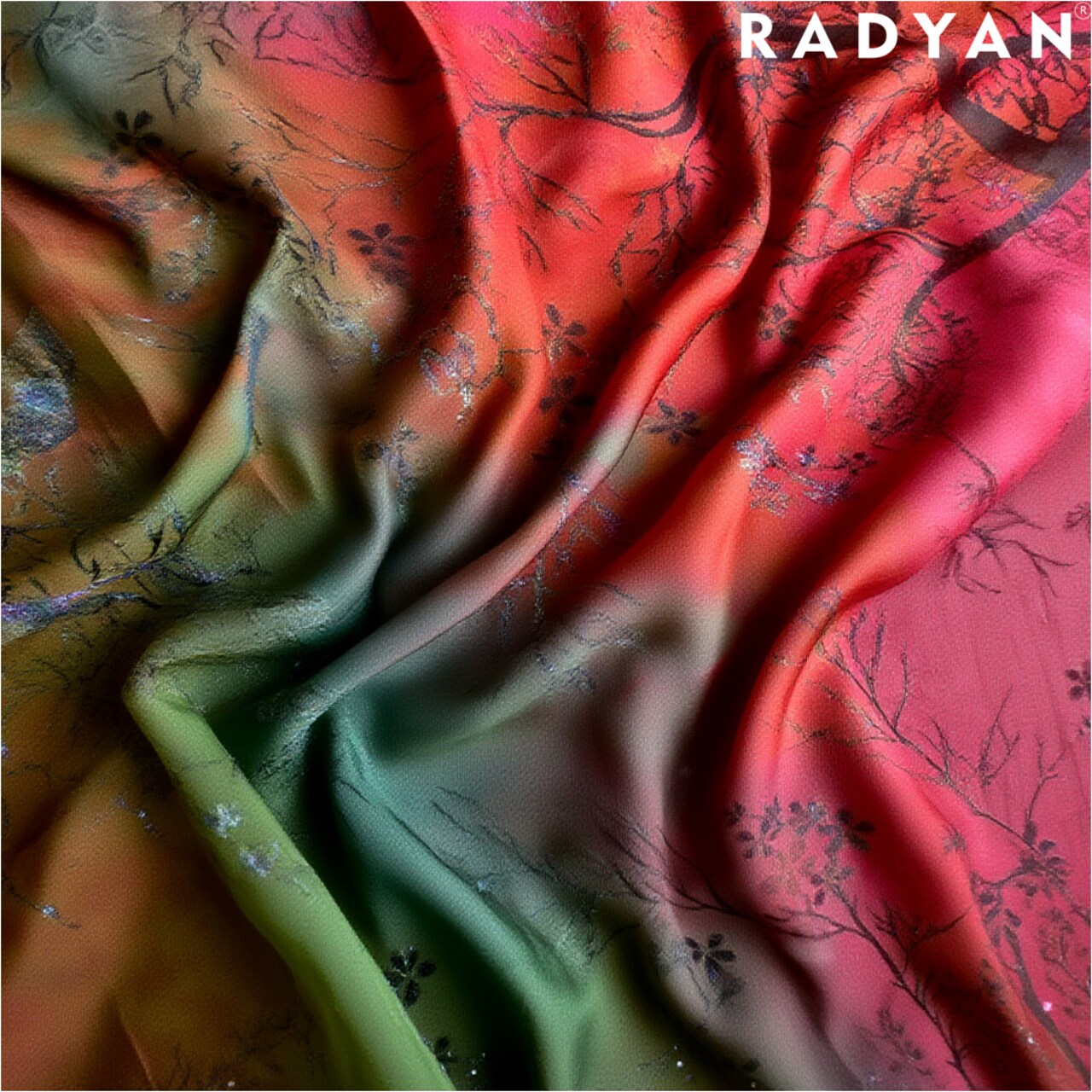 1 Yard Tie Dye Stretch Velvet Early Spring Foil Fabric 60 Inches Width